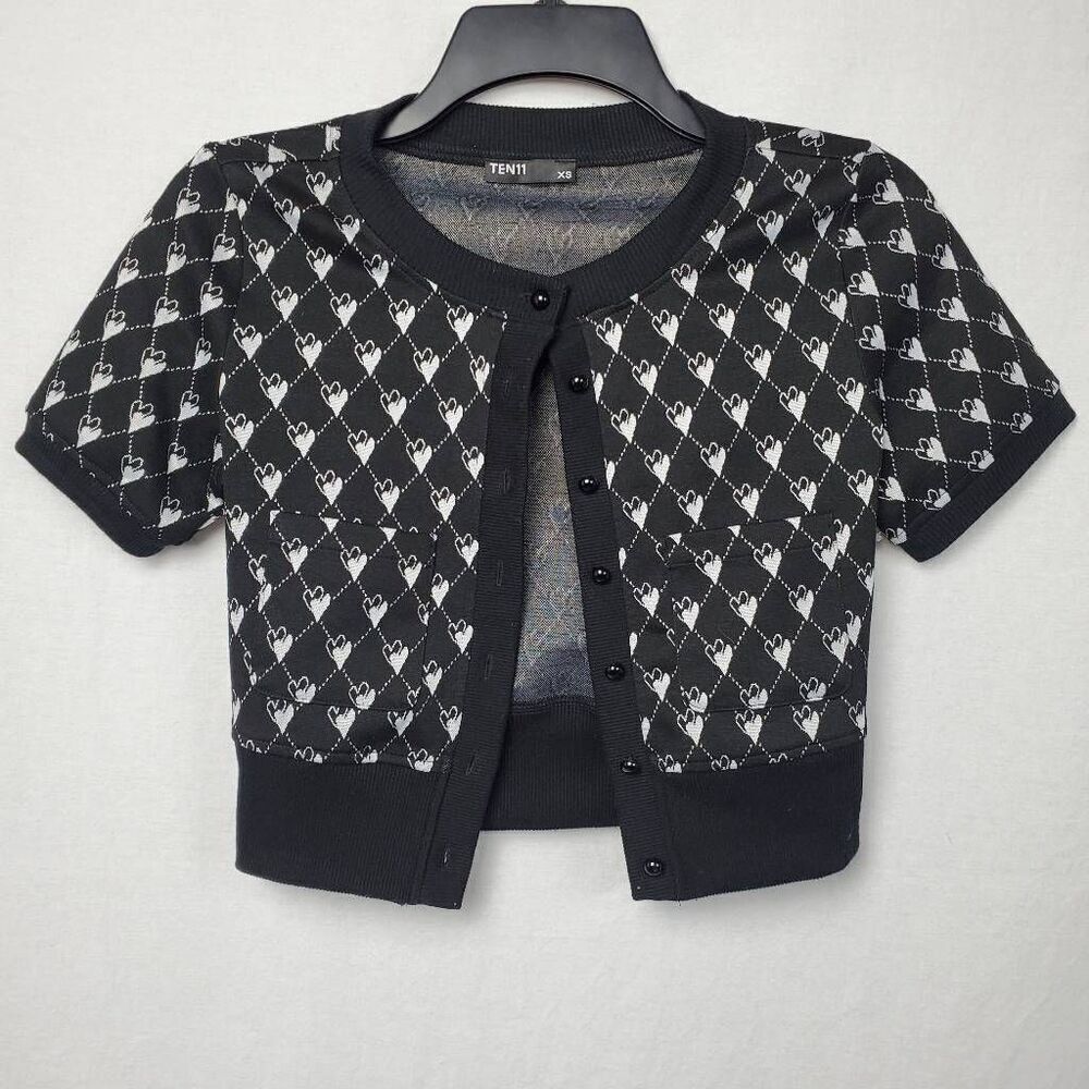 TEN 11 Juniors XS Cropped Cardigan Sweater